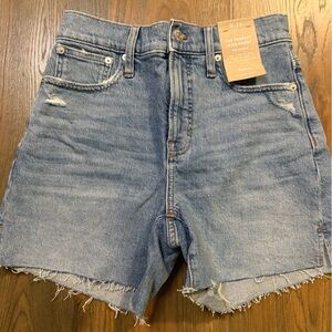 NWT- Madewell Light Blue The Perfect Jean Denim Shorts Mid Length